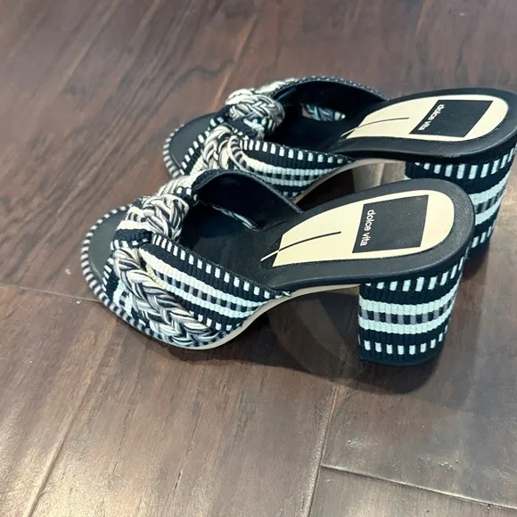 Dolce Vita Striped Black and cream Mules - Picture 2 of 3